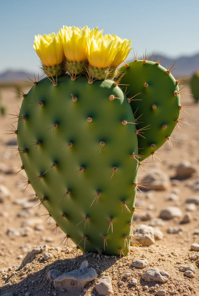 Opuntia dillenii (Ker Gawl.) Haw. planted salty ground without background seen from front without perspective
