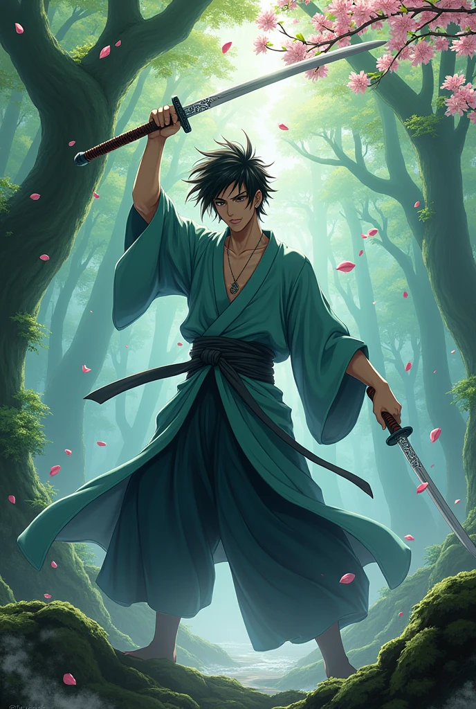 Tanjiro with two swords