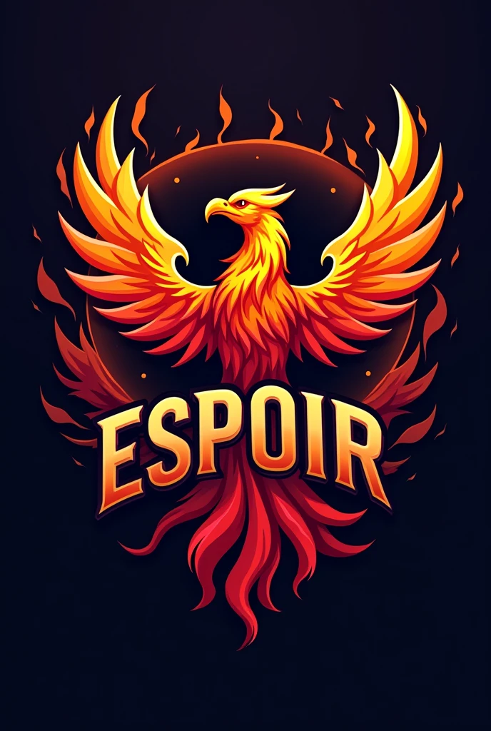 Team logo、The name is ESPOIR、The font is cool.、Phoenix character
