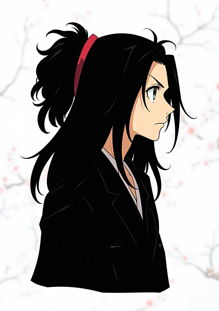 A guy with long black hair, with grey eyes, Beautiful face, beautiful body, anime art, realistically, super detail, masterpiece