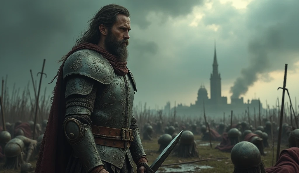 A man legendary with dagger standing like lossing every battle /creation photo