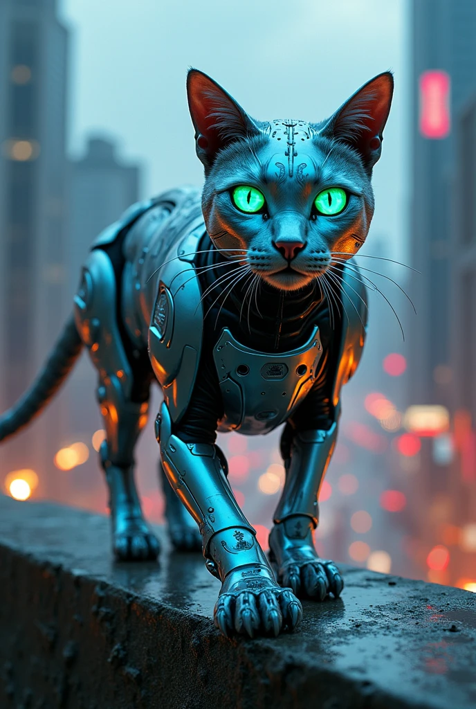 Robotic warrior cyborg cat 