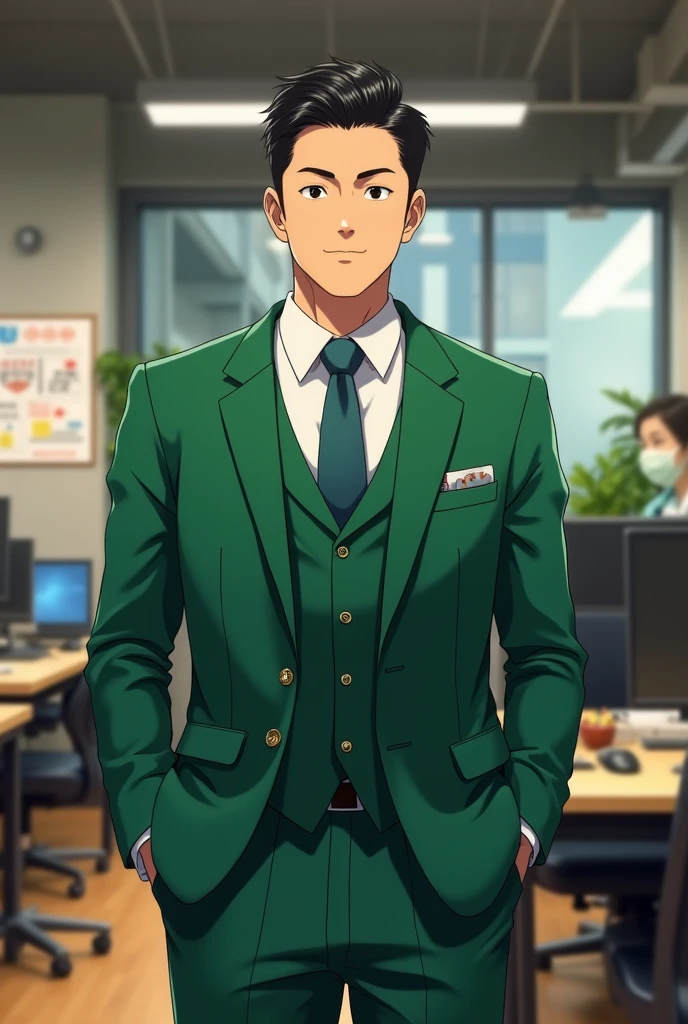 Yuan Geqian's family、Now I'm fat、Real Estate Sales、Able to work、Green suit、Married people、No children、Young people、Short Hair、business hair、I'm giving my hair、Having her hair done、Funny、I like Conan、I like anime、I like women、