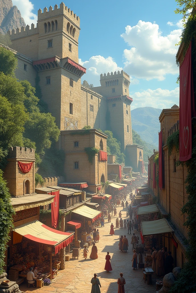 A huge kingdom surrounded by stone walls