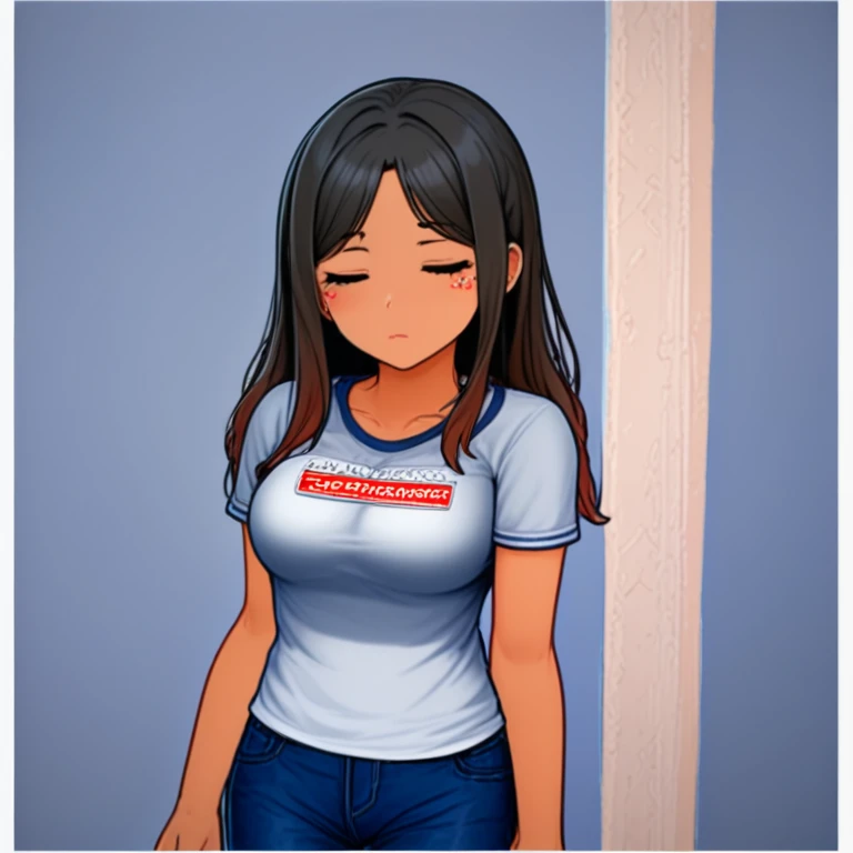 Una mujer desnuda quitandose la bata blanca y con una camiseta blanca transparente que se le vean las tetas, y el culo desnudo