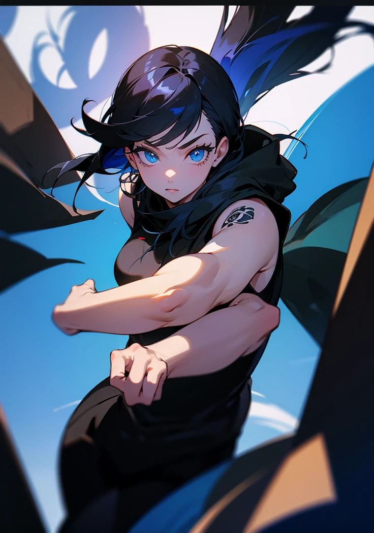 Blue eyes black hair no tatoos