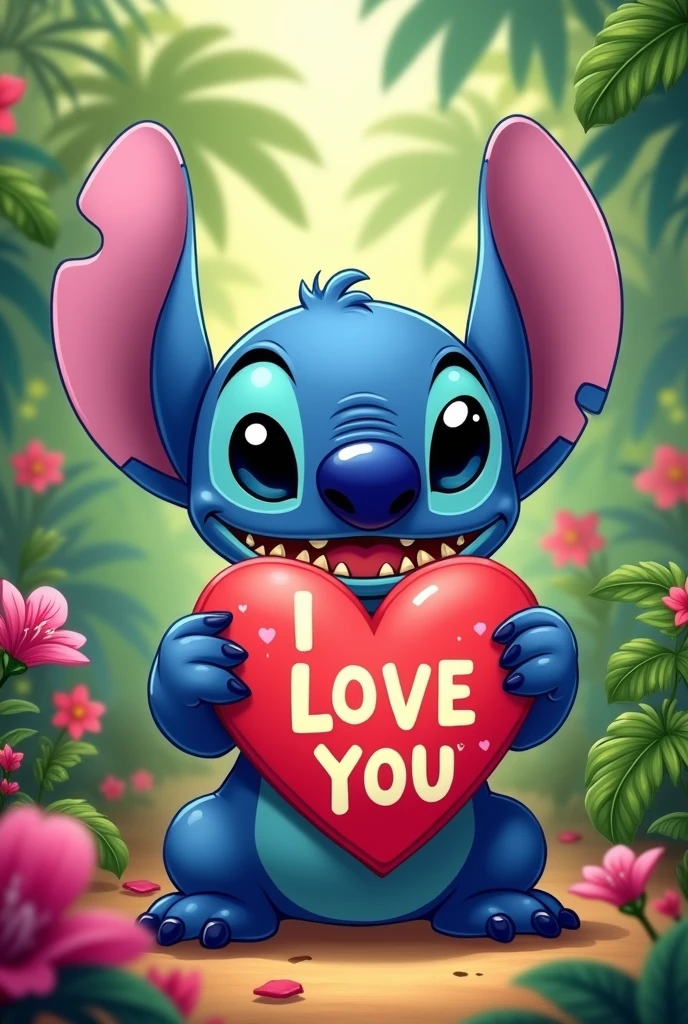 stitch that says i love you artgerm