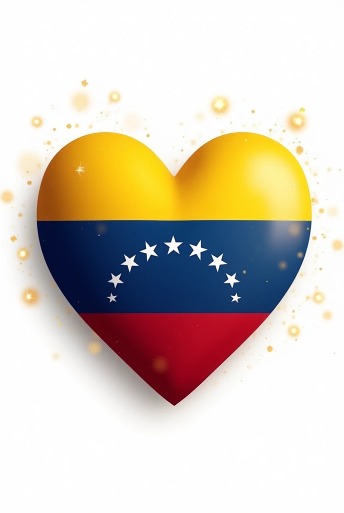 Create an image with a white background of a heart with the flag of Venezuela.