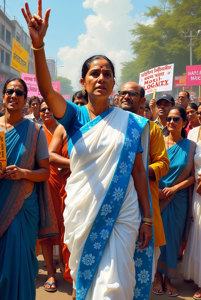 Momta Banerjee protesting for school service examination