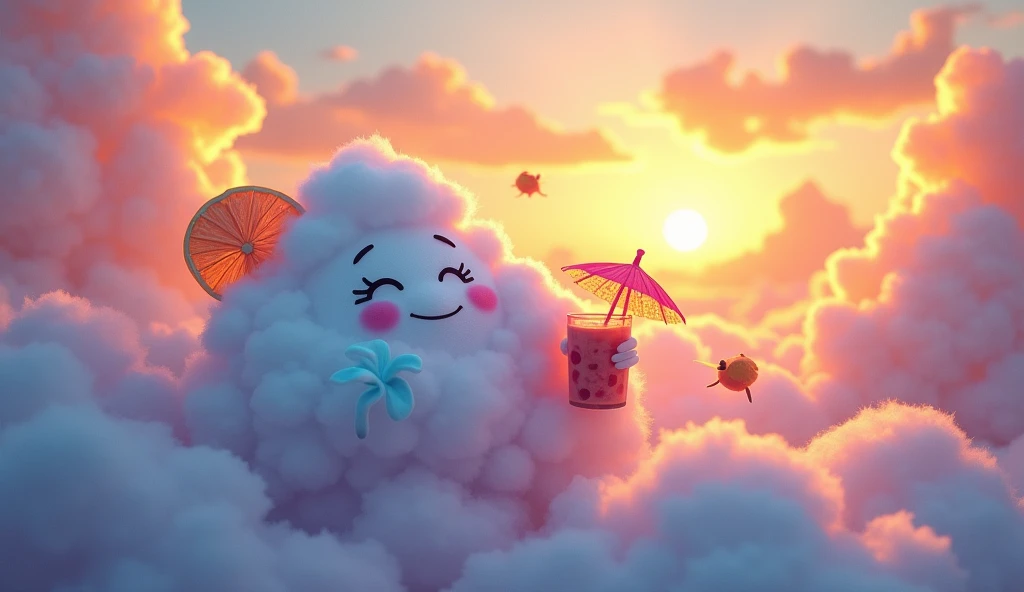 A cloud drinking alcoholic beverages