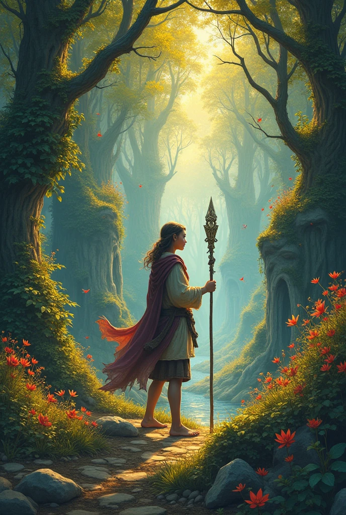 a mortal from the place or world of mythological creatures