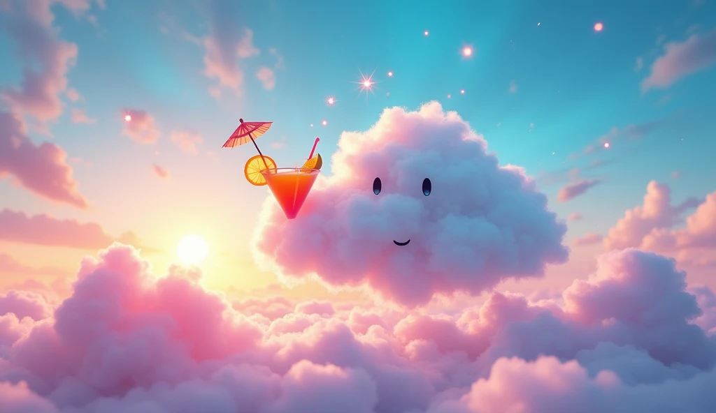 A cloud drinking alcoholic beverages