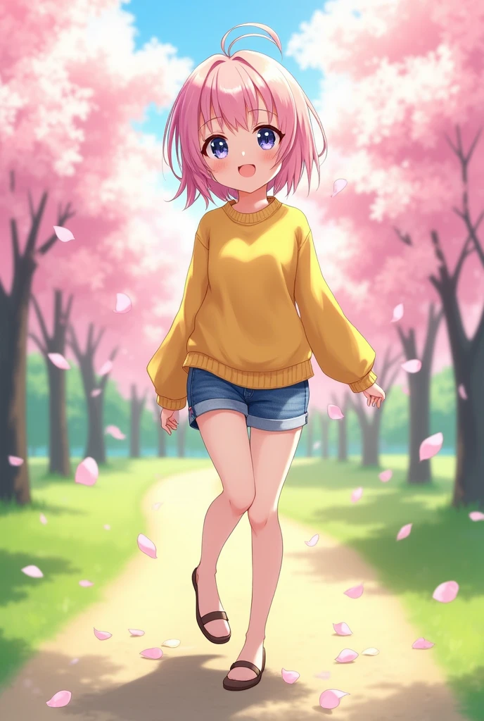 Anime girl with flat shoes