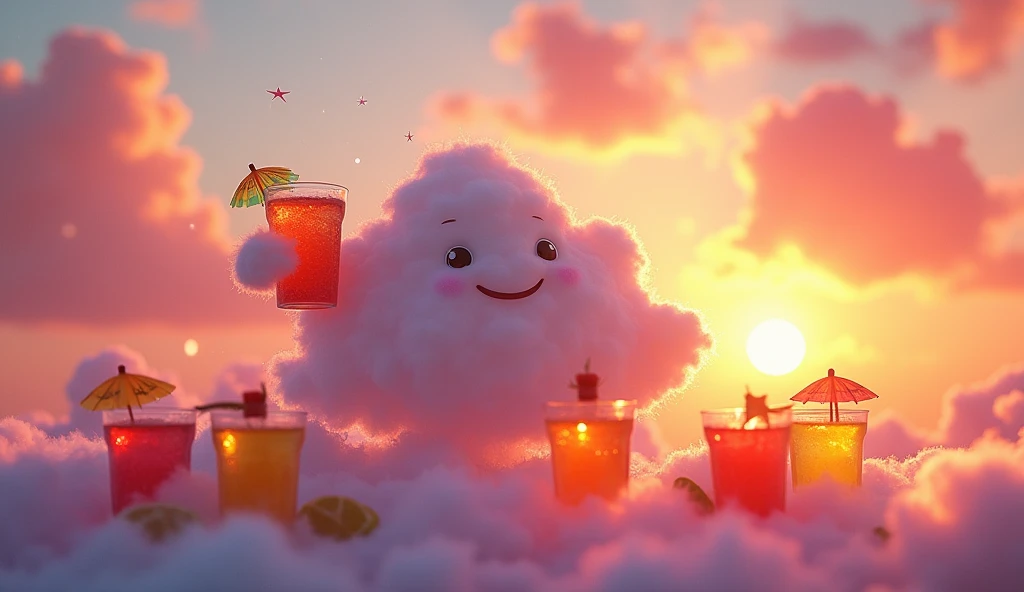 A cloud drinking alcoholic beverages