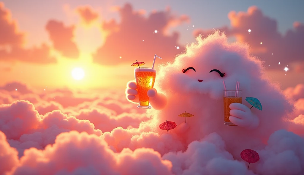 A cloud drinking alcoholic beverages