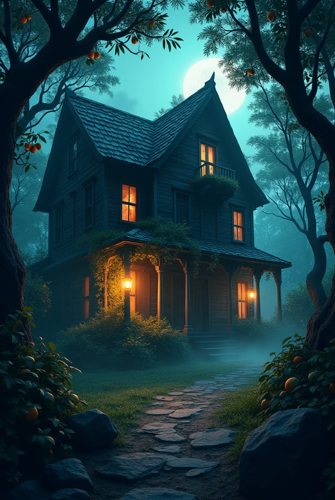 A horror house in the jungle out of city in the.Animation Form