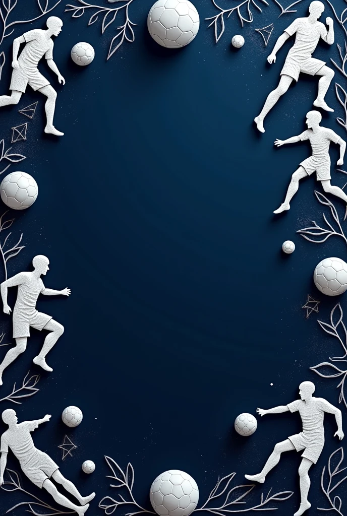 a background for a dark blue letter with white details AND details of Soccer