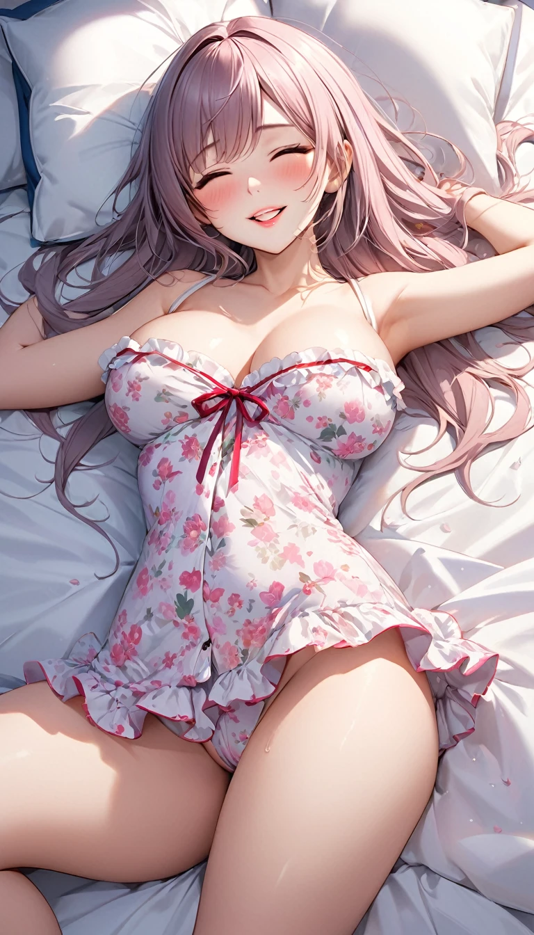 {{{{{3,318 trillion pixels high resolution, nsfw, Sleeping service sex girl right after shower, She'll lie down on her pillow look at us and cuddle with us, She's happily sleeping she releases security to allow for sexual services and slowly her romantic hugging kissing normal position sex begins, The moment her mental security is released, she is a happily and happily sexually active co-sleeping service sex worker., The photos are taken by a dedicated professional female photographer who has worked with her for 5 years and the composition of the photos her pajama and her makeup and image processing make the most of her breasts, emotional image filter Saturation +25 Brightness +25 Adjustment, Photoshop is customized to take advantage of her rewriting her waist and hip lines to be curvy coloring her lips pretty and and replacing her with a The patterns on the pillows bed and sheets are fairy-tale cute that makes her look pretty Replace it with the Ultra-premium wigs with each individual strand finely detailed she looks prettiest in, Photoshop is a pretty processing far removed from the real her, Realistic scenery and lovely Japanese girl in a romantic magic, her curvaceous waistline are lovely, thicken the lips look pretty, Her fluffy skin, Lovely breasts the size to fit in her waist}}}}}, {{{{{Her beautiful teeth are carefully drawn one by one, her body was made into a white fluffy body, The curves of her body when she climaxes are lovely, frills tight cute pajama, As her shame is amplified, she becomes more and more smiling and moaned of her gestures}}}}},{{{{Her beautiful teeth, her beautiful slender underbust, an fetish for neck, minimum hips, thick vivid lips}}}}},{{Extremely detailed}}
