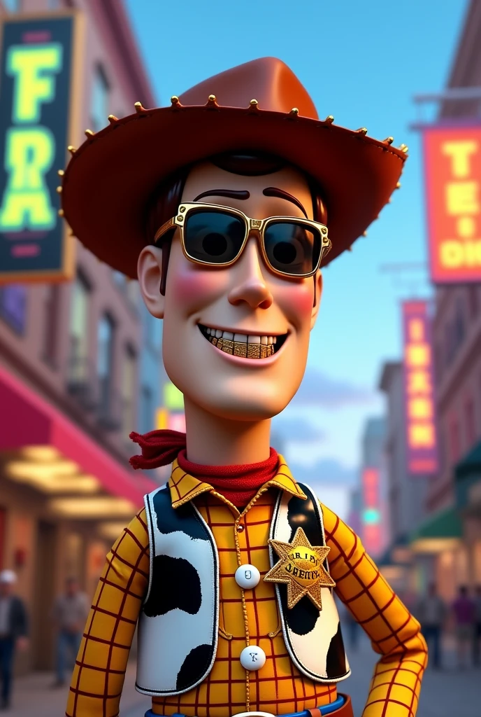 woody with hip hop grills