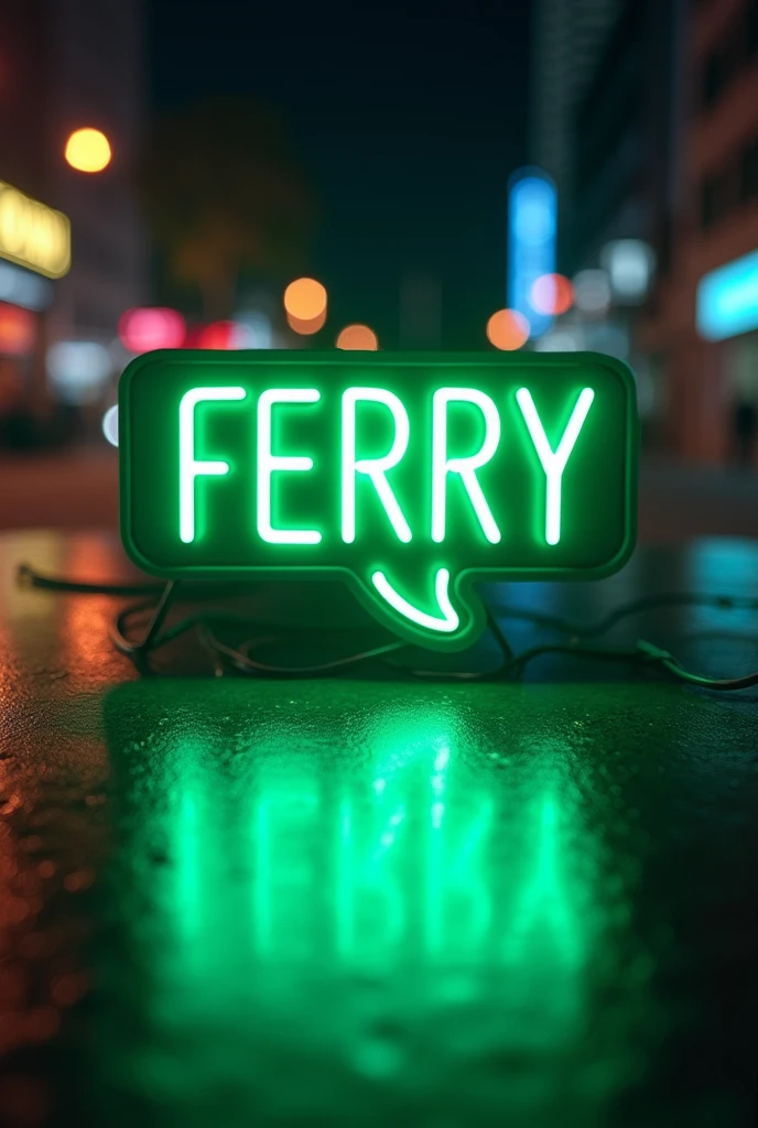 Logo whattsap,nama(FERRY) neon light realistic