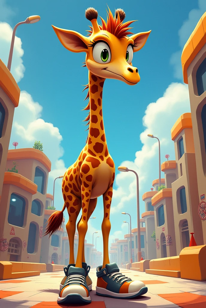 Anthropomorphic male giraffe Sonic the Hedgehog style