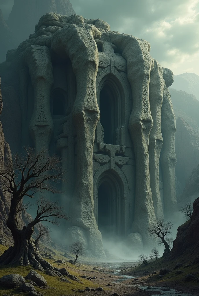  wall made of giant bones 