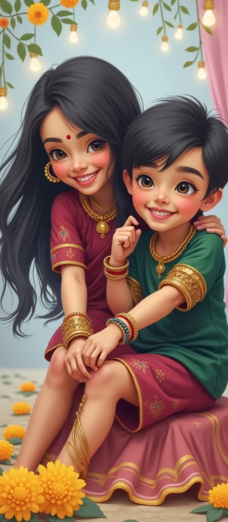 Bahena rakhi bandhti bhai ko create New emage