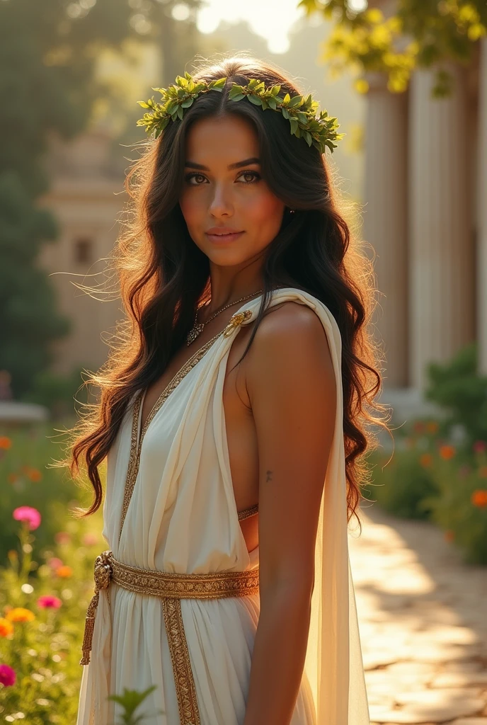Gabriela Spanic, a Mexican actress, dressed as a Greek goddess when she was young.