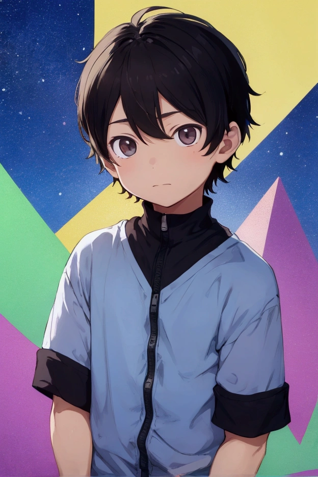 A boy which is looking sideways