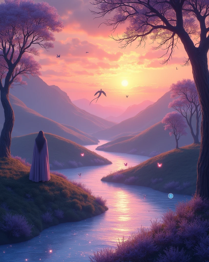 I want an easy-to-paint landscape that shows feelings and adds surreal elements.