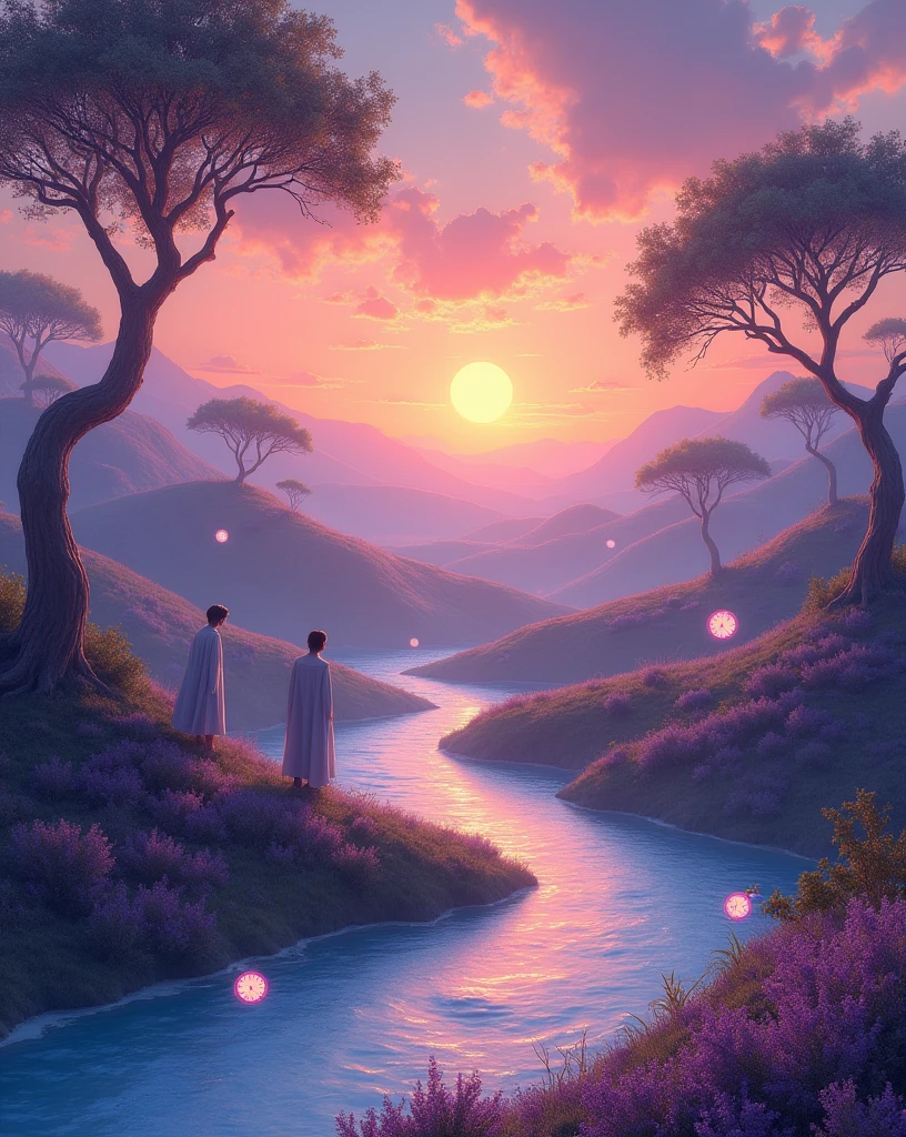 I want an easy-to-paint landscape that shows feelings and adds surreal elements.