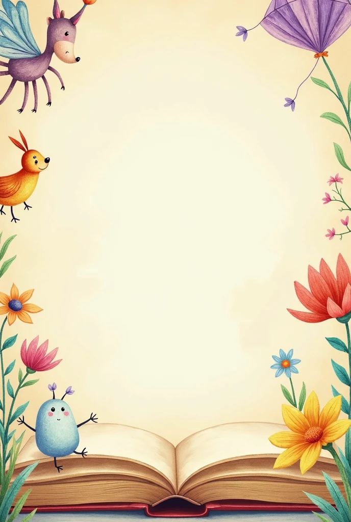 realism, book page, free space for text , children'wing on the edge