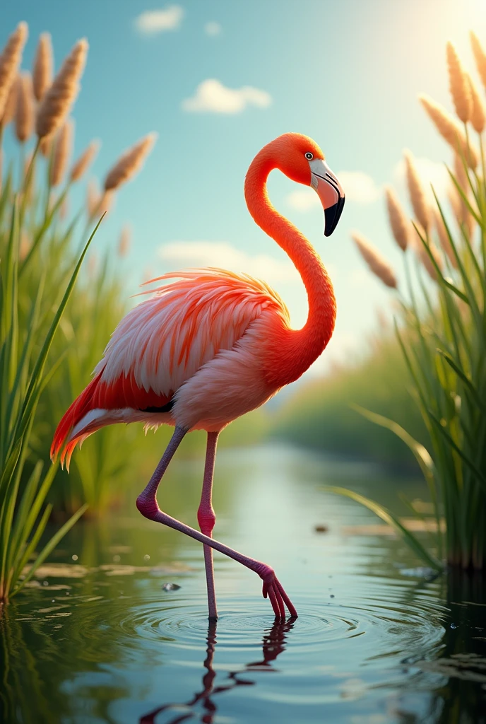 (photorealism:1.2), flamingo