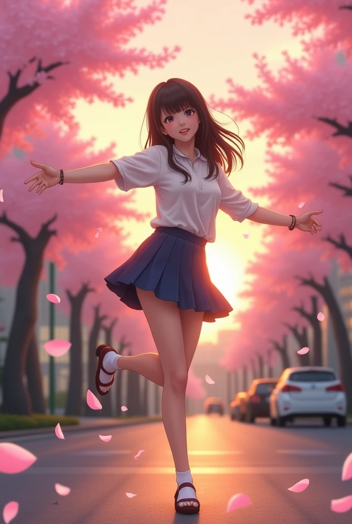 Doing M-shaped legs、Japanese fifteen years old、mini skirt、White panties