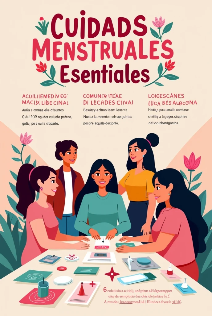 A poster about menstrual care with recommendations and images in Spanish
