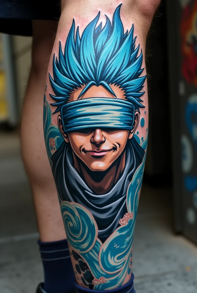 Gojo tattoo on calf 