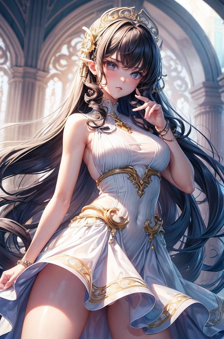 (Official art、Best Quality、Unity 8k Wallpapers、32K、masterpiece、ultra-detailliert、超A high resolution、realisitic、Photorealsitic:1.2)、(Cinematic lighting:1.2)、Fireglow effect、film grains、Best Shadows、Rim lighting、side lights、(Ultra-detailed and complex 3D rendering)、Detailed beautiful face and eyes、A slender、Medium bust、(Full body:1.2)、(sideshot、Looking away:1.2)、(Mystical、moonlights)、Highly detailed background、beauitful face、a beauty girl、(super detailed skin、detailed skin textures:1.3)、kimono
