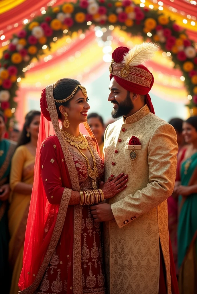 Punjabi bride and groom