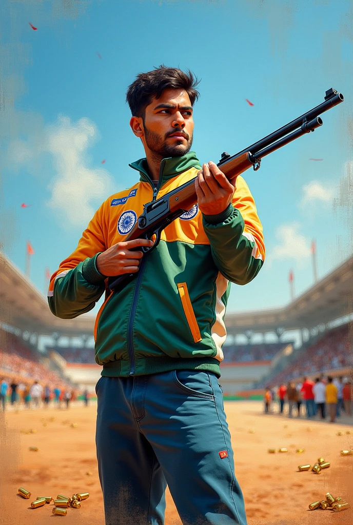 Swapnil Kusale is an Indian sport shooter oil painting