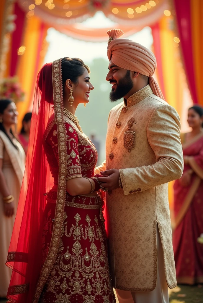 2d photo of Punjabi bride and groom
