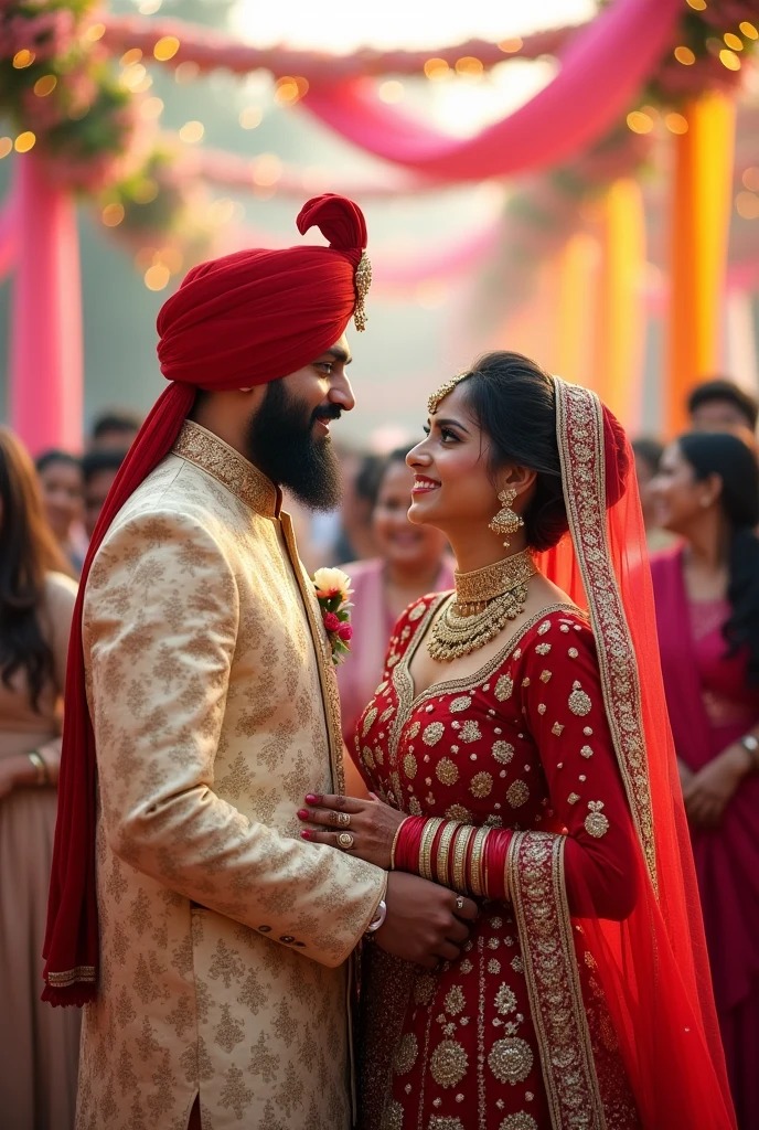 2d photo of Punjabi bride and groom
