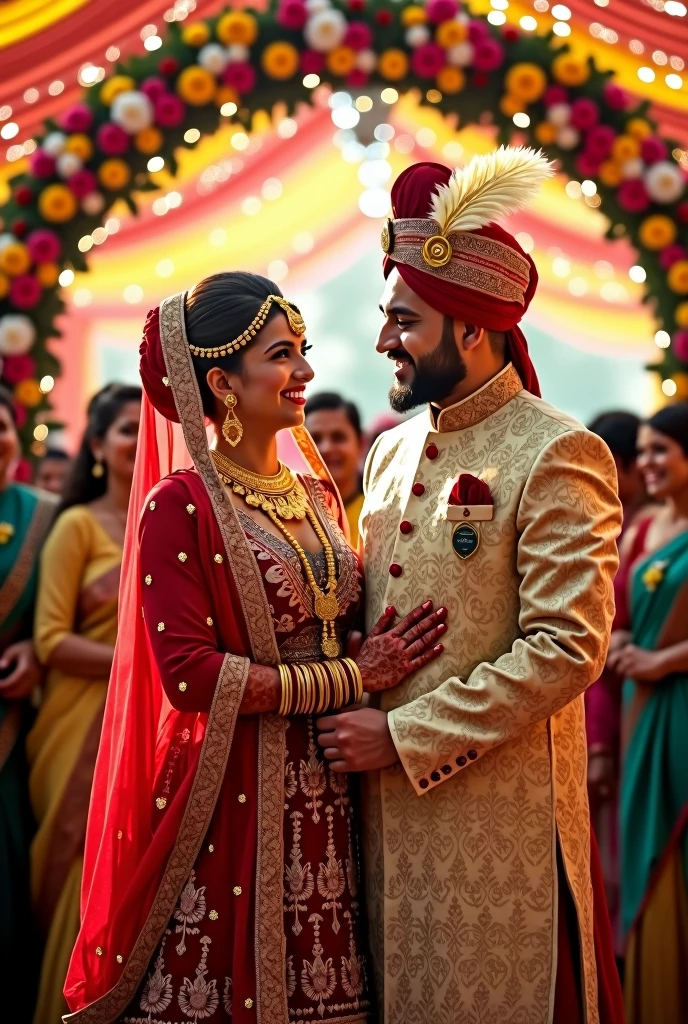 Punjabi bride and groom