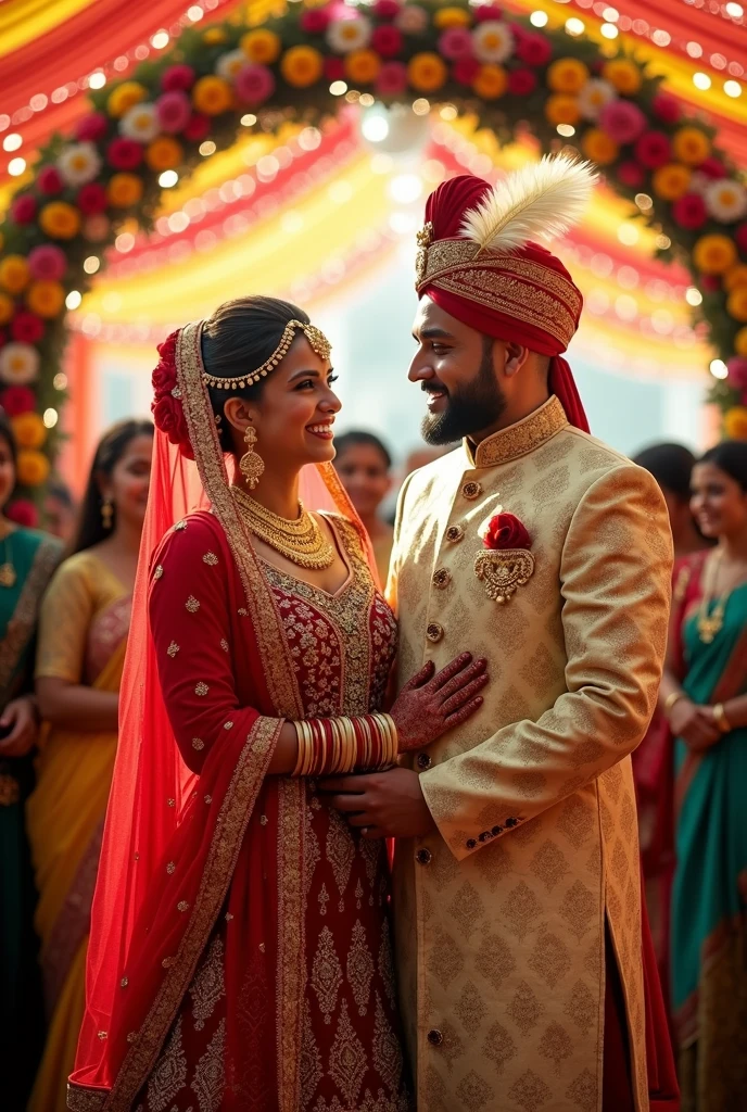 Punjabi bride and groom