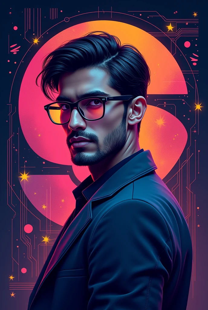 C S S with IQRA BALOCH best logo.
Wearing glasses.