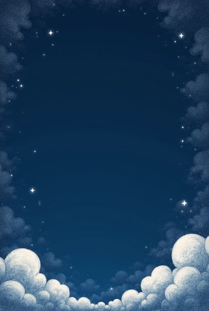 I have a navy blue background with a cloudy border that looks like a drawing and that you can write in the middle of.