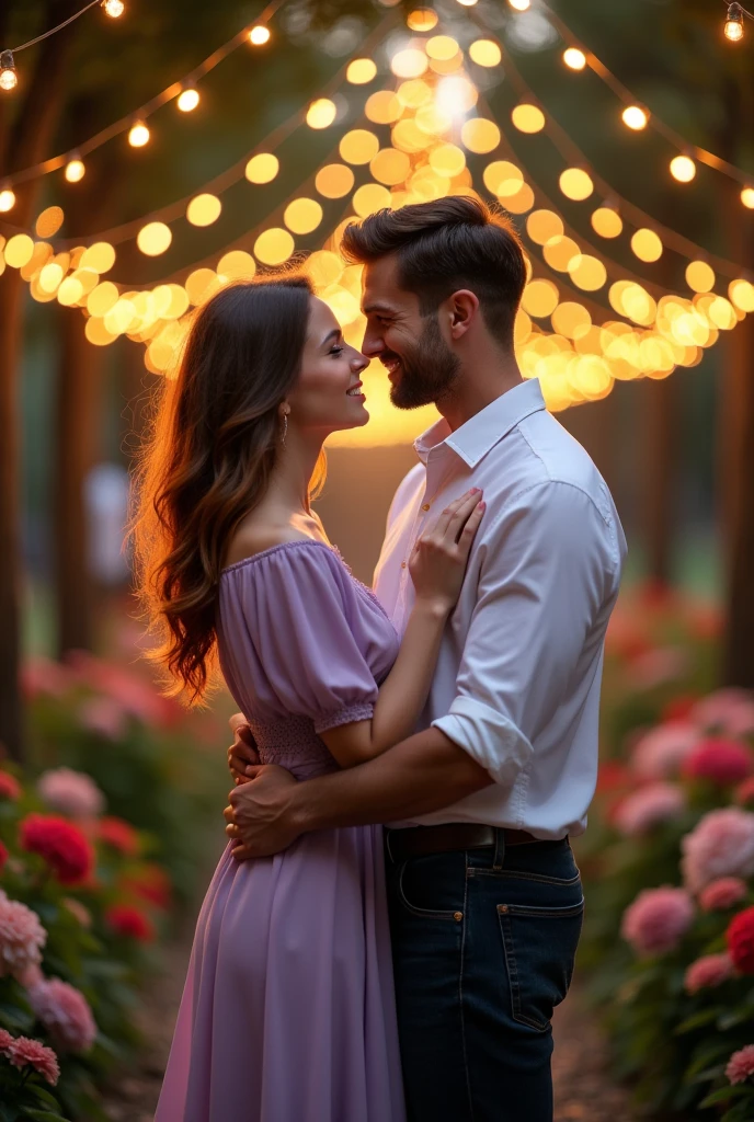 Romantic couple scene