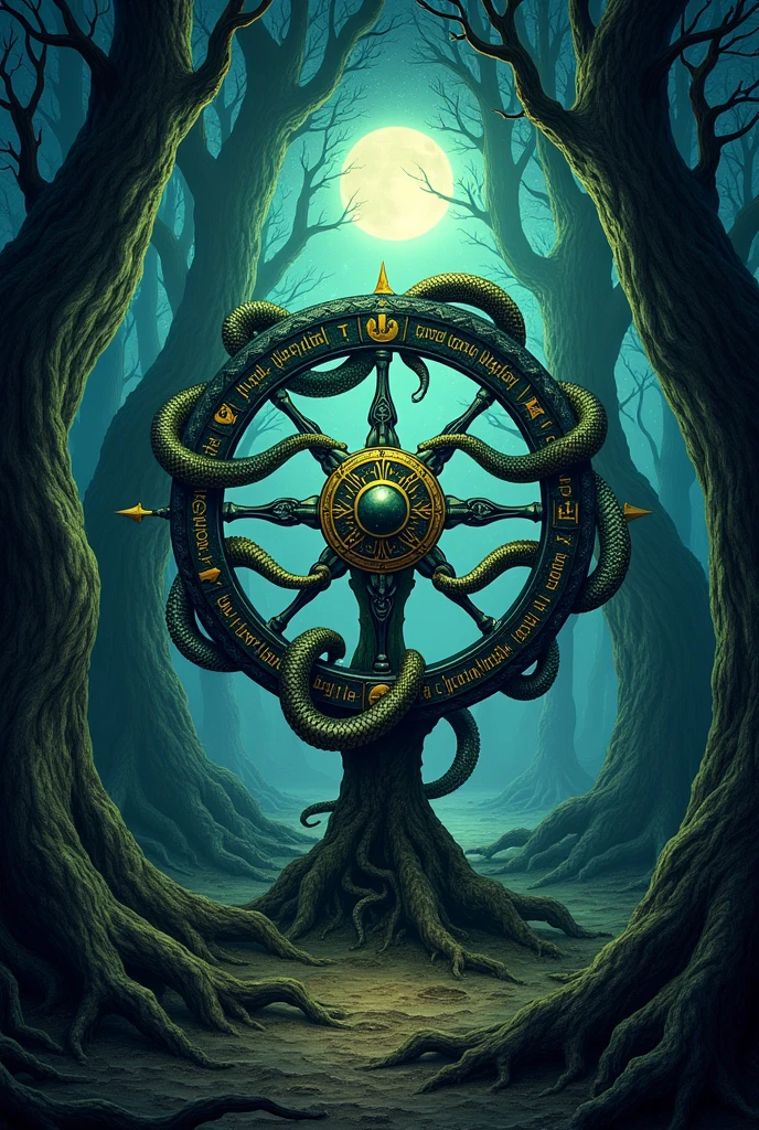 Wheel of Hecate with serpents