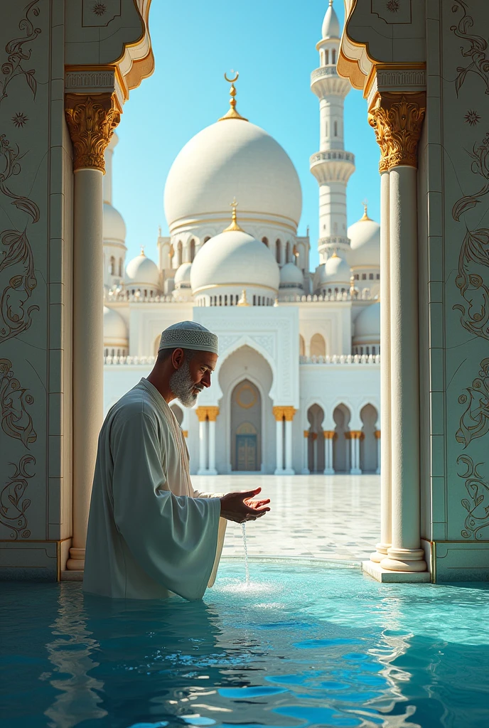 A book cover that discusses the rulings of purity and ablution for Muslim men. 
