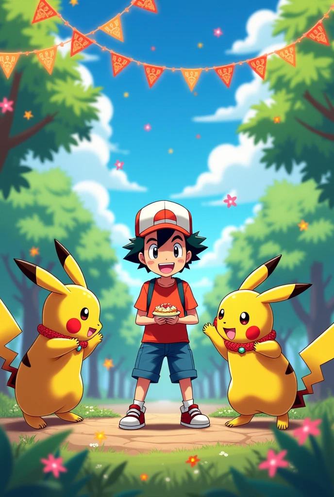 Raksha Bandhan Day Celebration Including Ash And Pokemons With Pokeboi Text