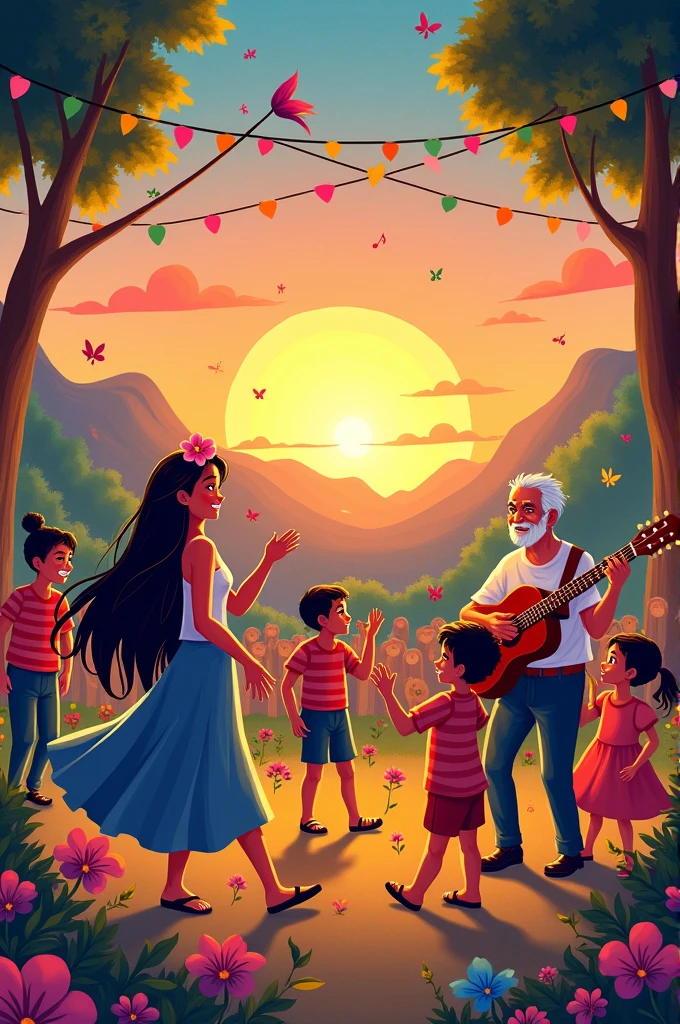 A drawing with a theme "Kay ganda ng ating musika (our music is beautiful) or loving the music